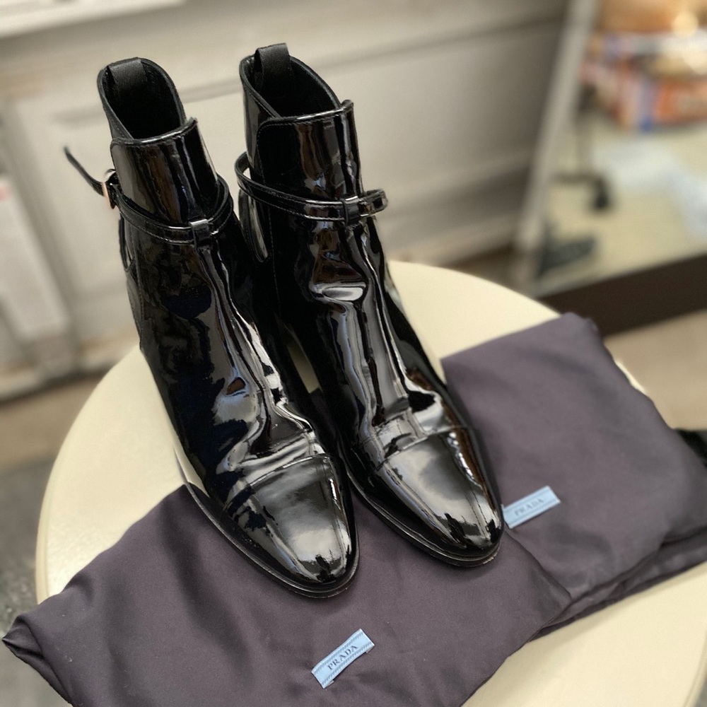PRADA patent leather booties